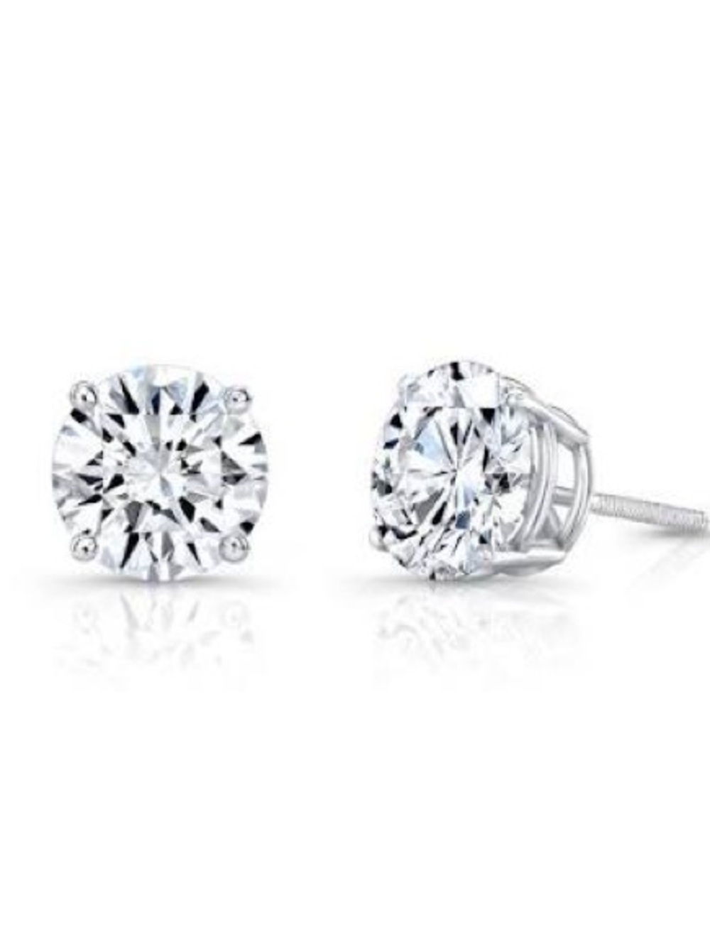 Classic Clear Crystal Solitaire Stud Earrings - Women Jewelry